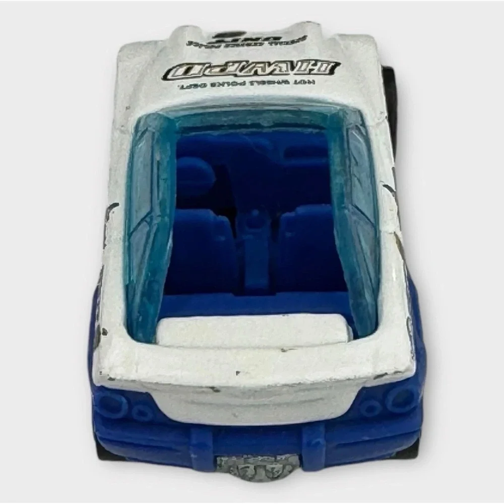 Hot Wheels Jeepster HWPD Police Dept Unit 6 White Blue‎ Diecast Car 1998 Mattel
